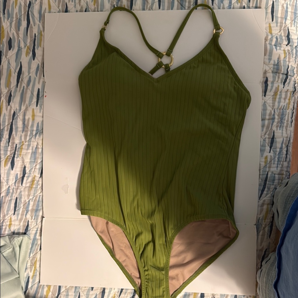 Kona Sol Olive Green One Piece Swimsuit